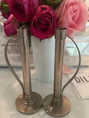 Restoration Hardware Set of 2 Candlestick Holders 9.5” Tall (Retired Line)